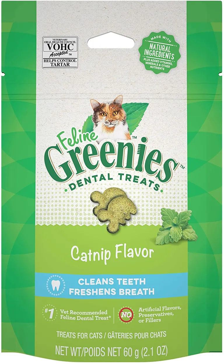 Greenies Feline Natural Dental Treats Catnip Flavor Photo 1