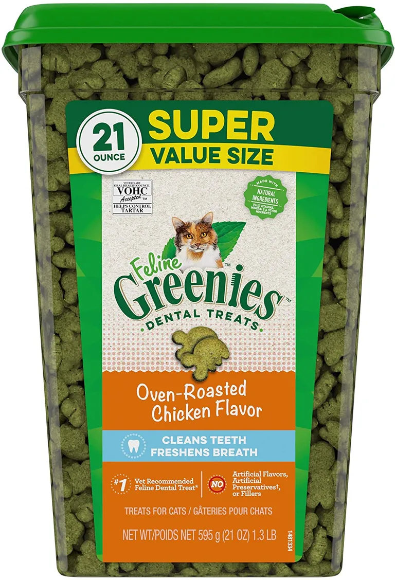 Greenies Feline Natural Dental Treats Oven Roasted Chicken Flavor Photo 1