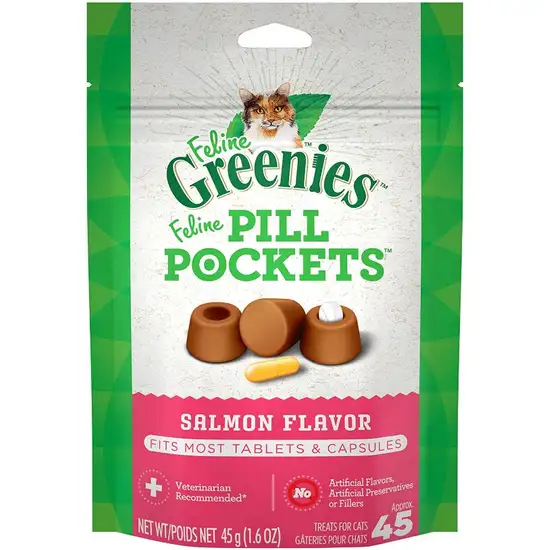 Greenies Feline Pill Pockets Cat Treats Salmon Flavor Photo 1