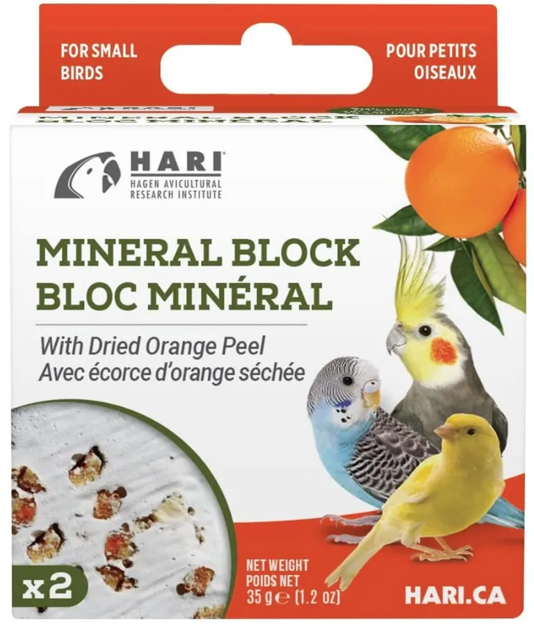 HARI Orange Peel Mineral Block for Small Birds Photo 1
