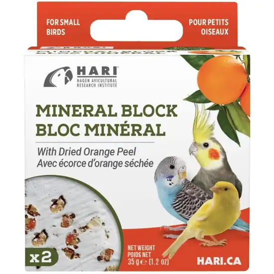 HARI Orange Peel Mineral Block for Small Birds Photo 1