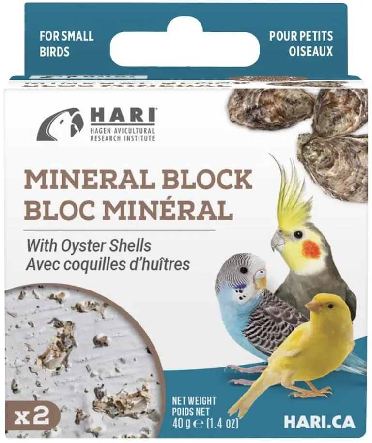 HARI Oyster Shell Mineral Block for Small Birds Photo 1