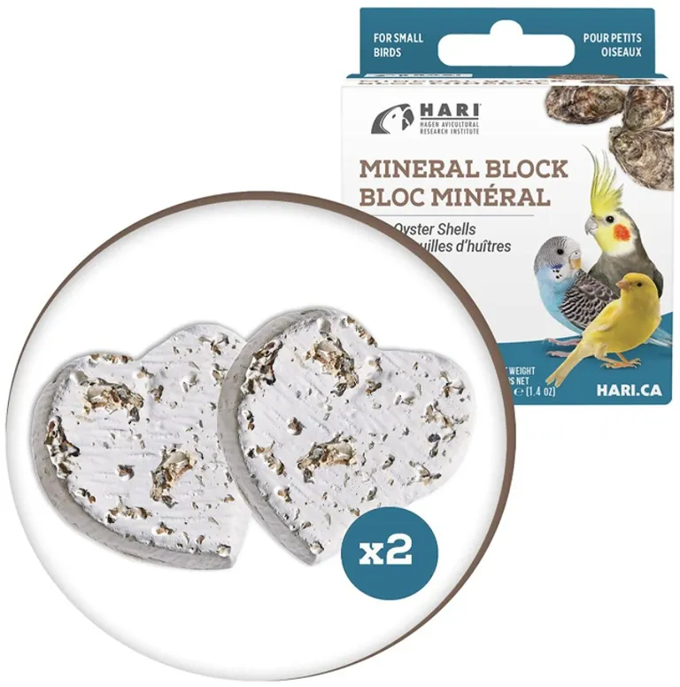 HARI Oyster Shell Mineral Block for Small Birds Photo 3