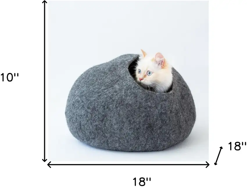 Heather Grey Cat Cave Bed Photo 5