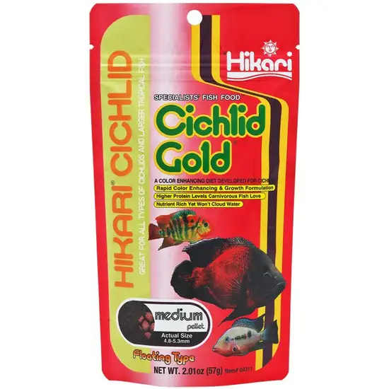 Hikari Cichlid Gold Color Enhancing Fish Food - Medium Pellet Photo 1