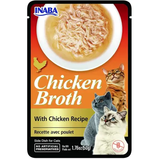 Inaba Chicken Broth with Chicken Recipe Side Dish for Cats Photo 1