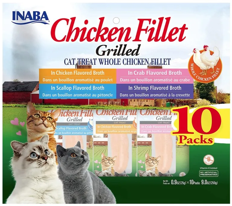 Inaba Chicken Fillet Cat Treat Whole Chicken Fillet Variety Pack Photo 1