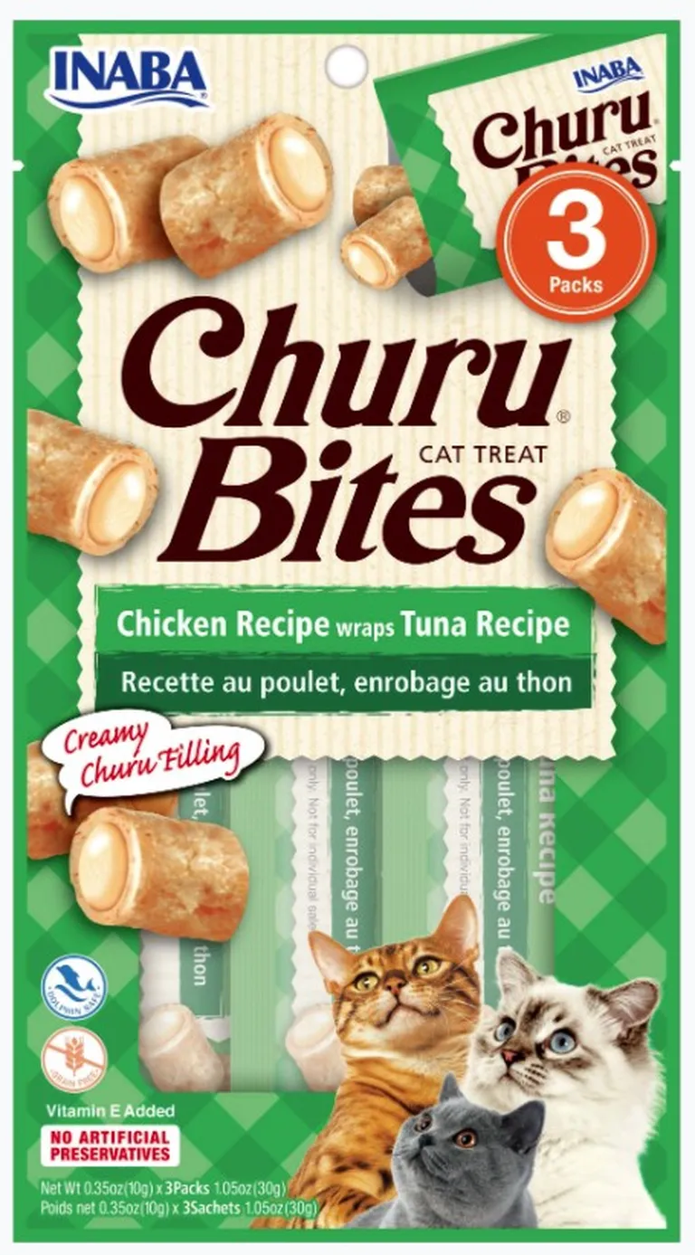 Inaba Churu Bites Cat Treat Chicken Recipe wraps Tuna Recipe Photo 1
