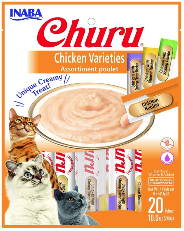 Inaba Churu Chicken Varieties Creamy Cat Treat Photo 1