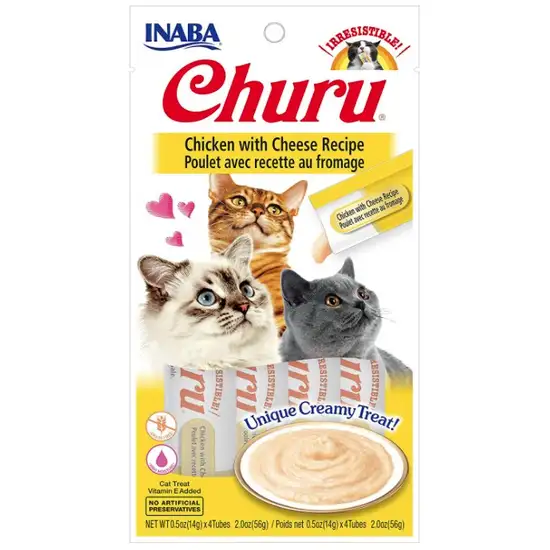 Inaba Churu Chicken with Cheese Recipe Creamy Cat Treat Photo 1