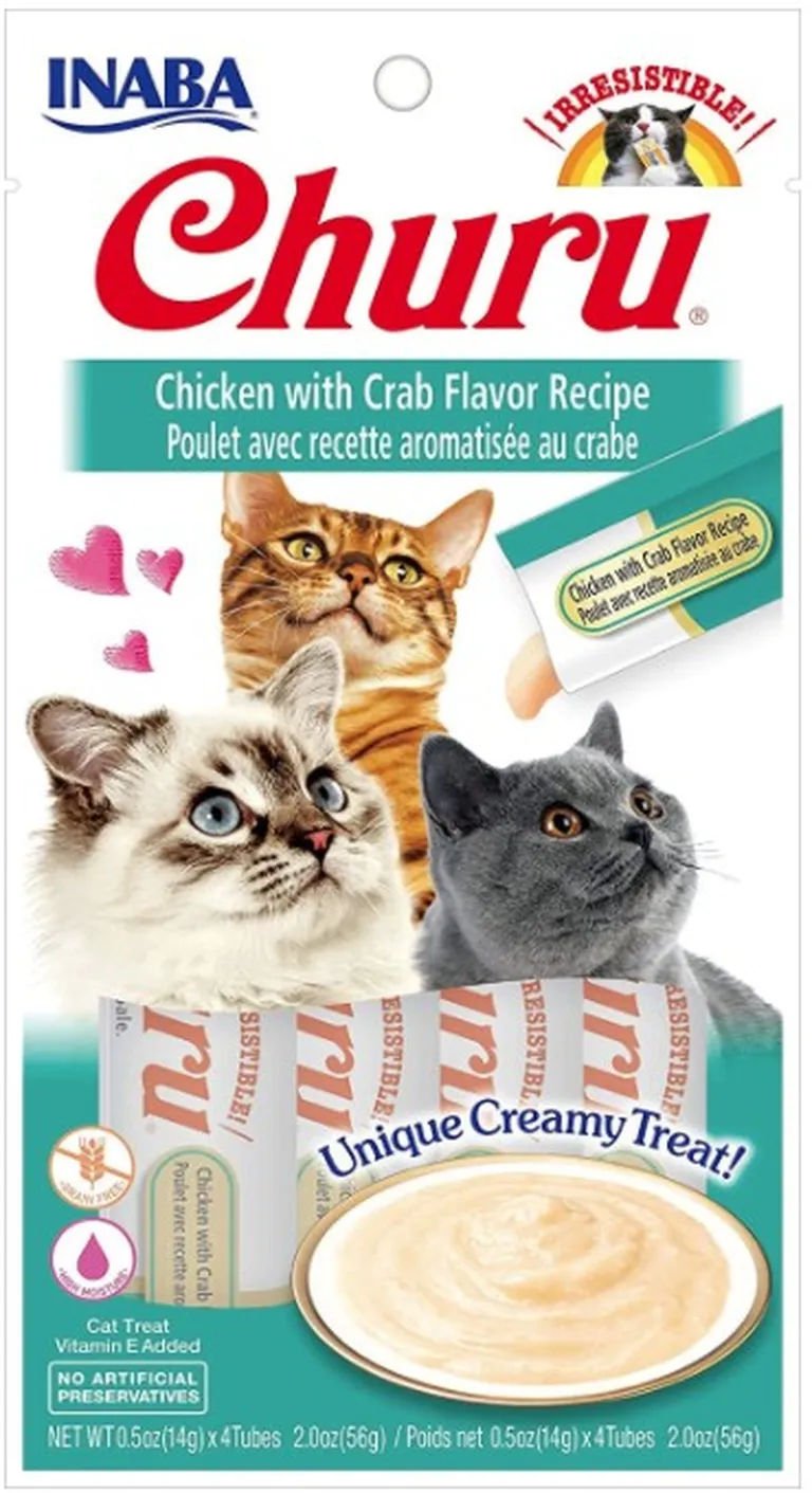 Inaba Churu Chicken with Crab Flavor Recipe Creamy Cat Treat Photo 1