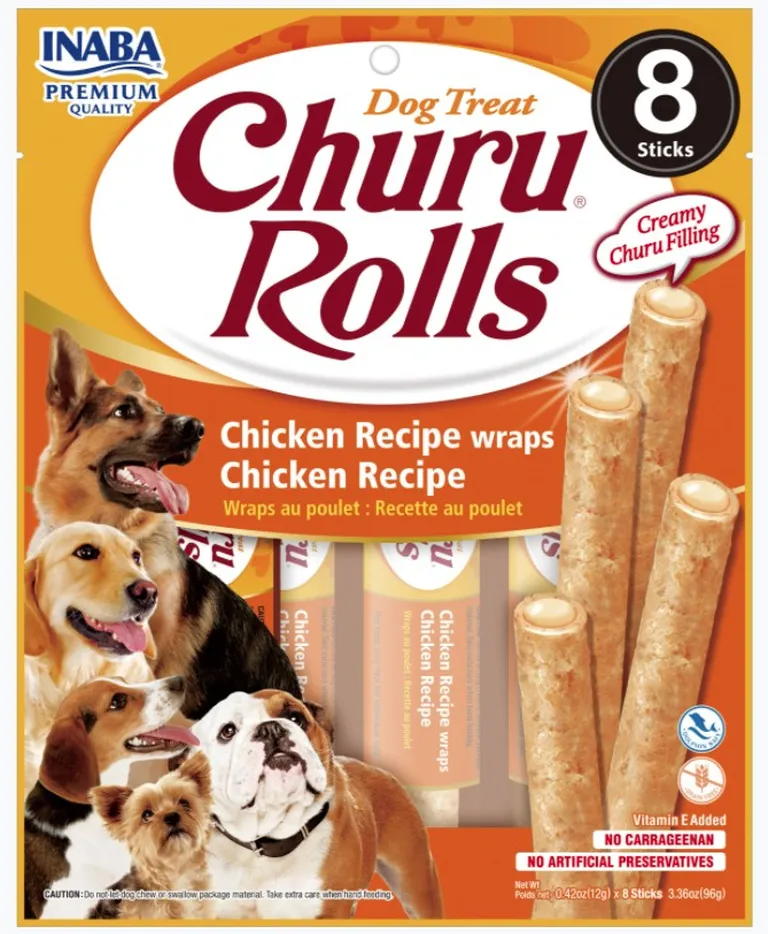 Inaba Churu Rolls Dog Treat Chicken Recipe wraps Chicken Recipe Photo 1