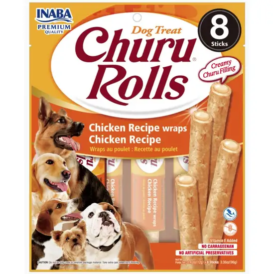 Inaba Churu Rolls Dog Treat Chicken Recipe wraps Chicken Recipe Photo 1