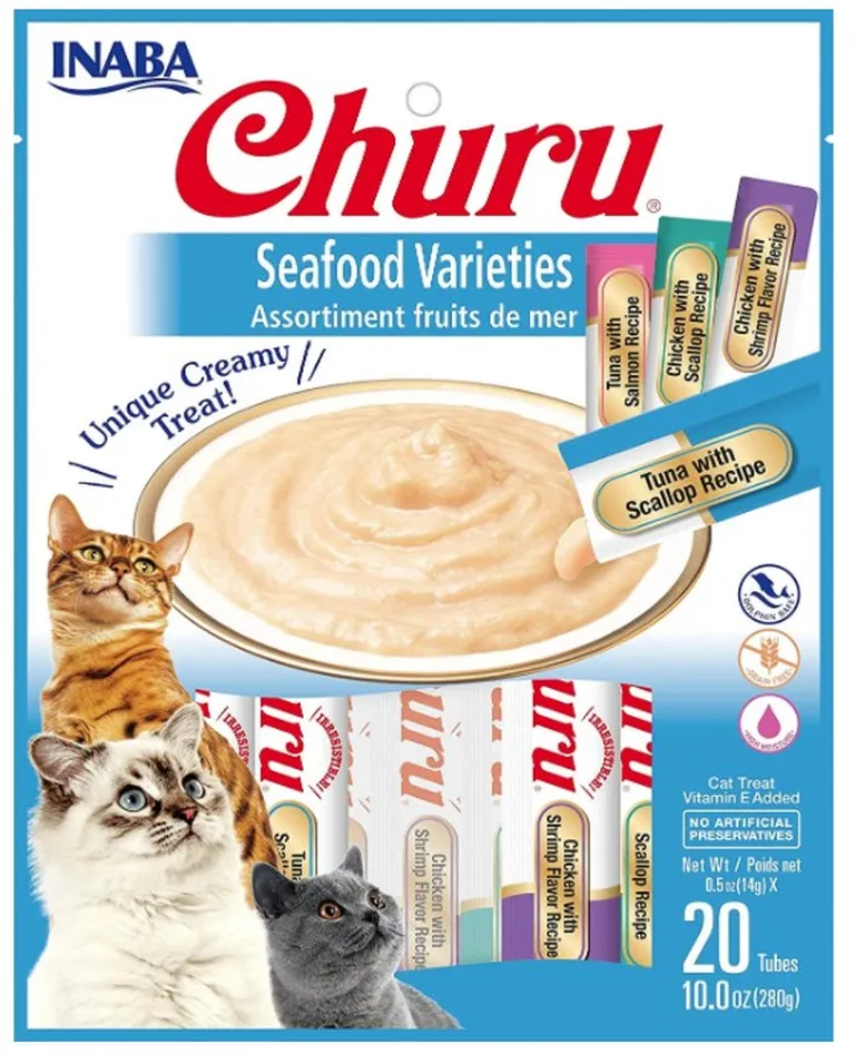 Inaba Churu Seafood Varieties Creamy Cat Treat Photo 1