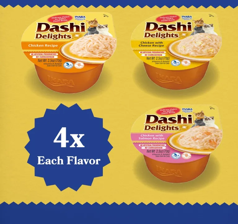 Inaba Dashi Delight Chicken Flavored Variety Pack Bits in Broth Cat Food Topping Photo 3