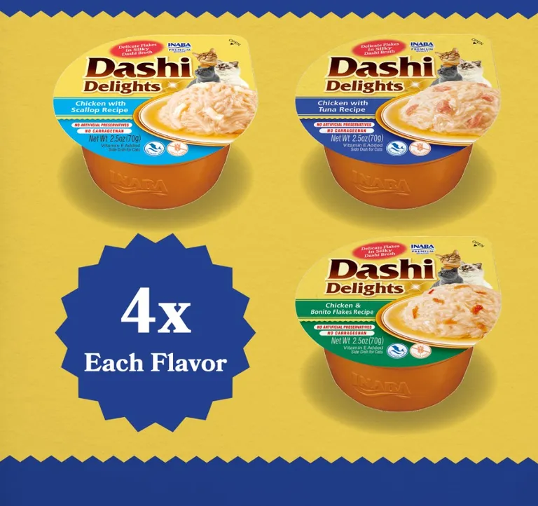 Inaba Dashi Delight Seafood Flavored Variety Pack Bits in Broth Cat Food Topping Photo 3