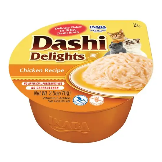 Inaba Dashi Delights Chicken Flavored Bits in Broth Cat Food Topping Photo 1