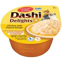 Photo of Inaba Dashi Delights Chicken with Cheese Flavored Bits in Broth Cat Food Topping