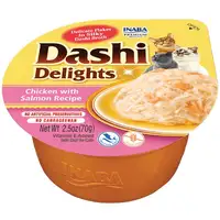 Photo of Inaba Dashi Delights Chicken with Salmon Flavored Bits in Broth Cat Food Topping