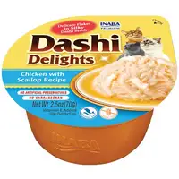 Photo of Inaba Dashi Delights Chicken with Scallop Flavored Bits in Broth Cat Food Topping