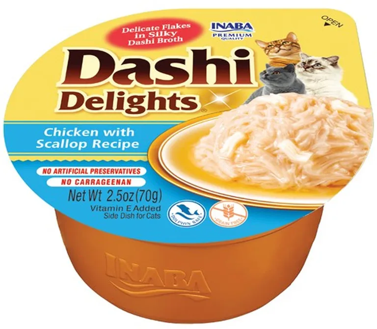 Inaba Dashi Delights Chicken with Scallop Flavored Bits in Broth Cat Food Topping Photo 1