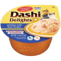 Photo of Inaba Dashi Delights Chicken with Tuna Flavored Bits in Broth Cat Food Topping