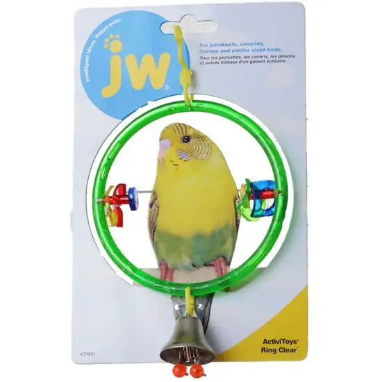 JW Pet ActiviToys Ring Clear with Bell for Parakeets, Canaries, Finches and Similar Sized Birds Photo 1