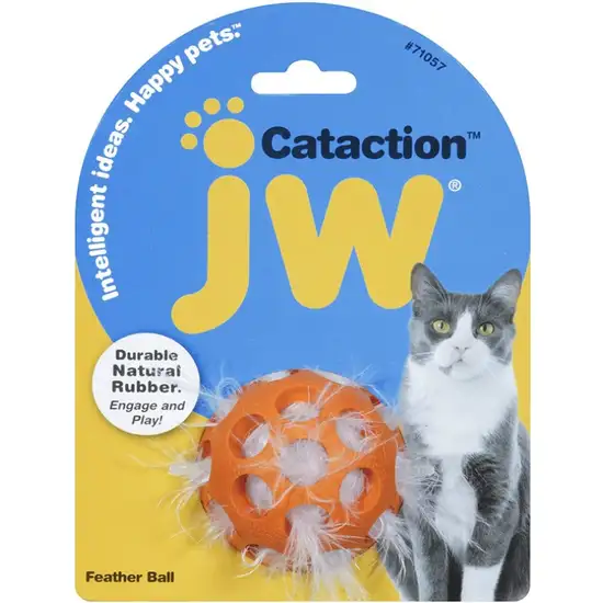 JW Pet Cataction Feather Ball Interactive Cat Toy Photo 1