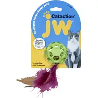 Photo of JW Pet Cataction Feather Ball Toy With Bell Interactive Cat Toy