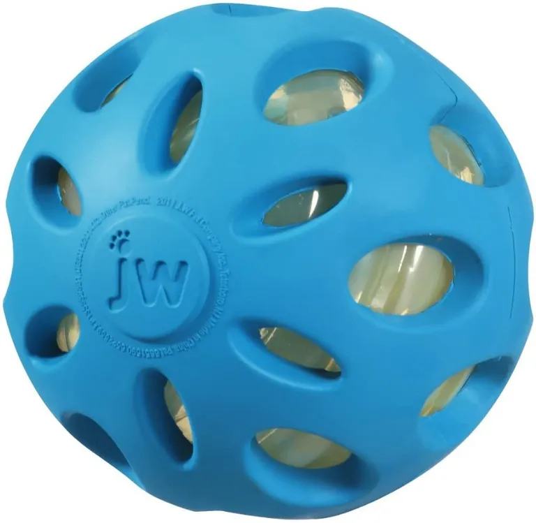 JW Pet Crackle Heads Rubber Ball Dog Toy Medium Photo 4