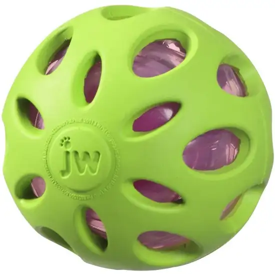 JW Pet Crackle Heads Rubber Ball Dog Toy Medium Photo 2