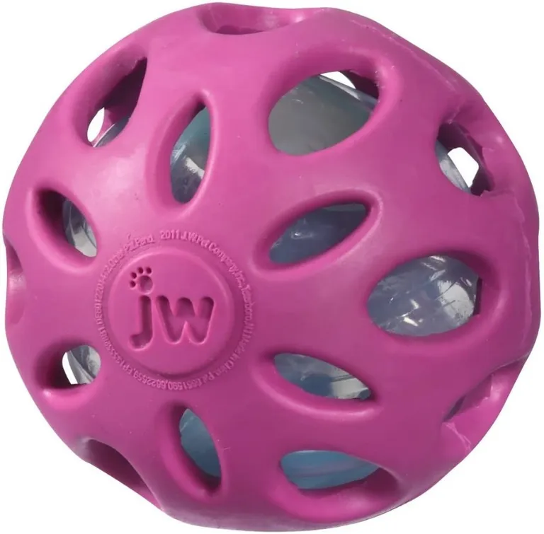 JW Pet Crackle Heads Rubber Ball Dog Toy Medium Photo 3