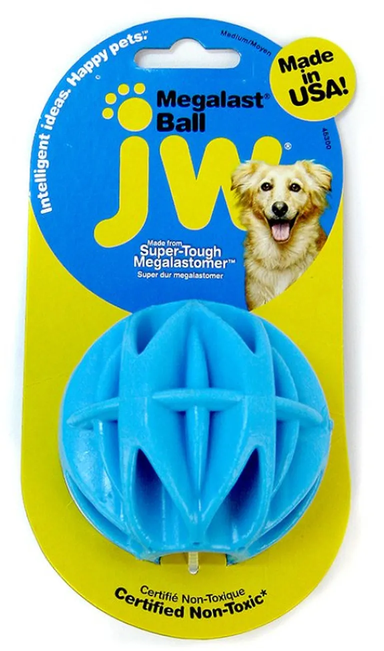 JW Pet Megalast Rubber Ball Toy Assorted Colors Photo 1
