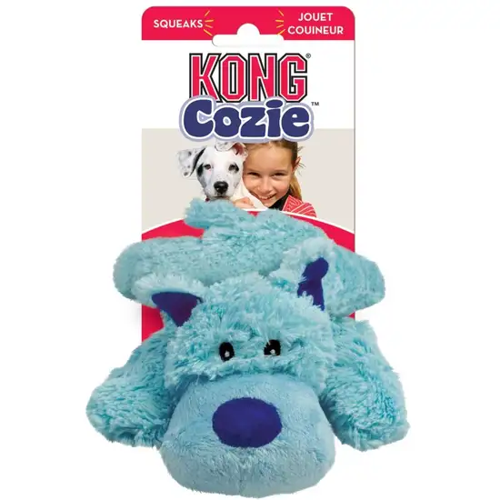 KONG Baily the Blue Dog Cozie Squeaker Plush Dog Toy Medium Photo 1