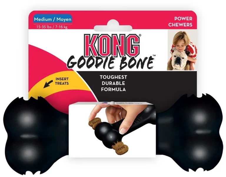KONG Goodie Bone Dog Toy for Power Chewers Black Photo 1