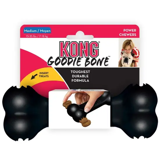 KONG Goodie Bone Dog Toy for Power Chewers Black Photo 1