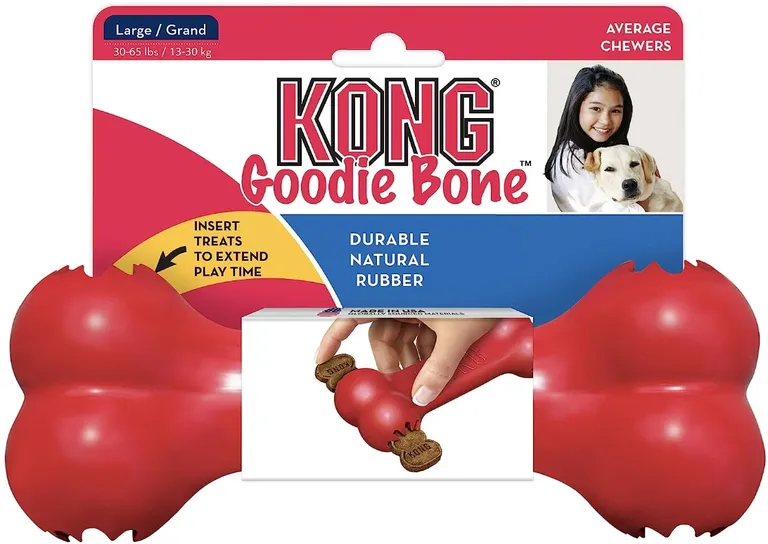 KONG Goodie Bone Durable Rubber Dog Chew Toy Red Photo 1