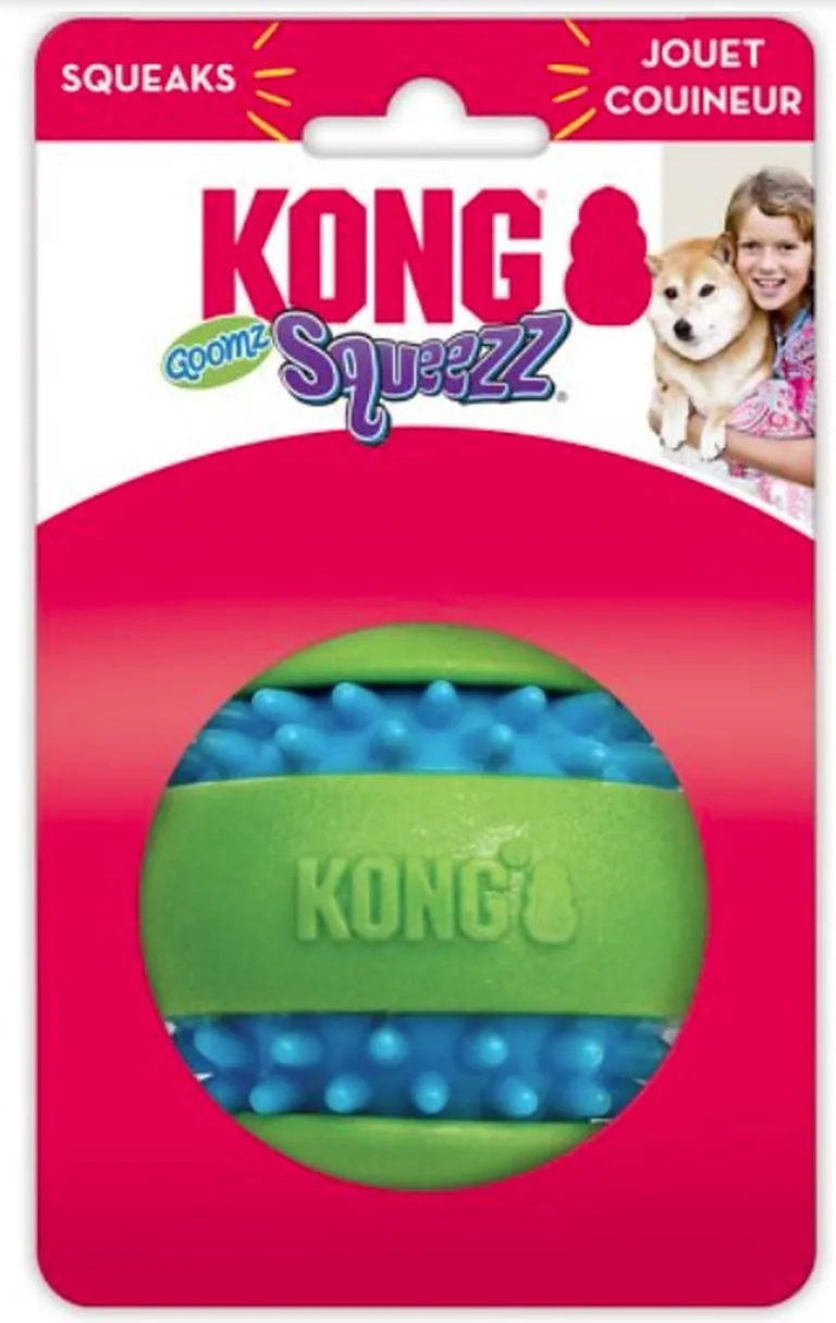 KONG Goomz Squeezz Ball Squeaker Dog Toy Photo 1