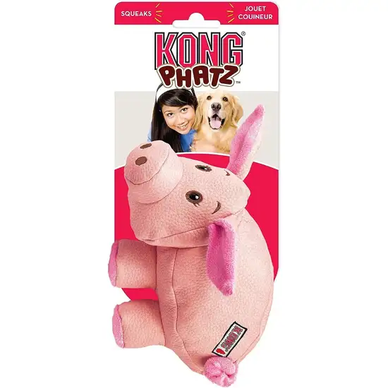 KONG Phatz Pig Squeaker Dog Toy Medium Photo 1