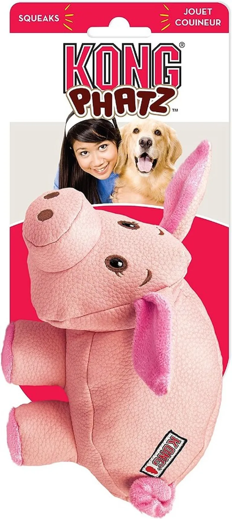 KONG Phatz Pig Squeaker Dog Toy Medium Photo 1