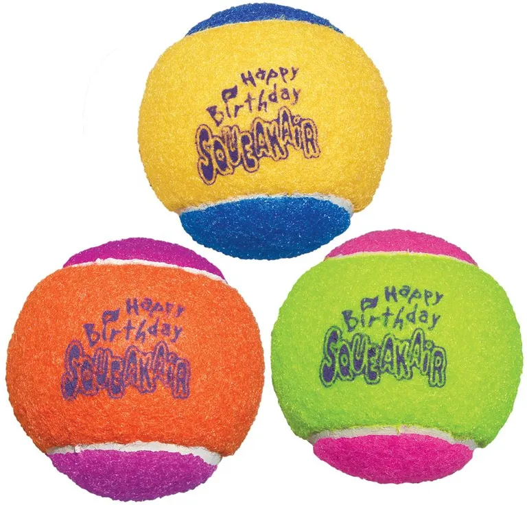 KONG Squeaker Birthday Tennis Balls Medium Photo 2