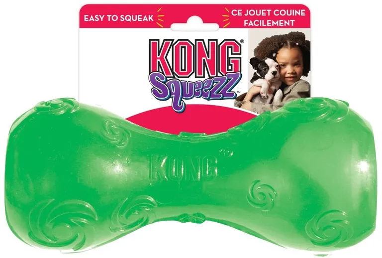 KONG Squeezz Dumbbell Squeaker Dog Toy Photo 1