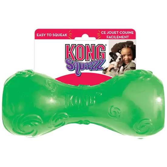 KONG Squeezz Dumbbell Squeaker Dog Toy Photo 1