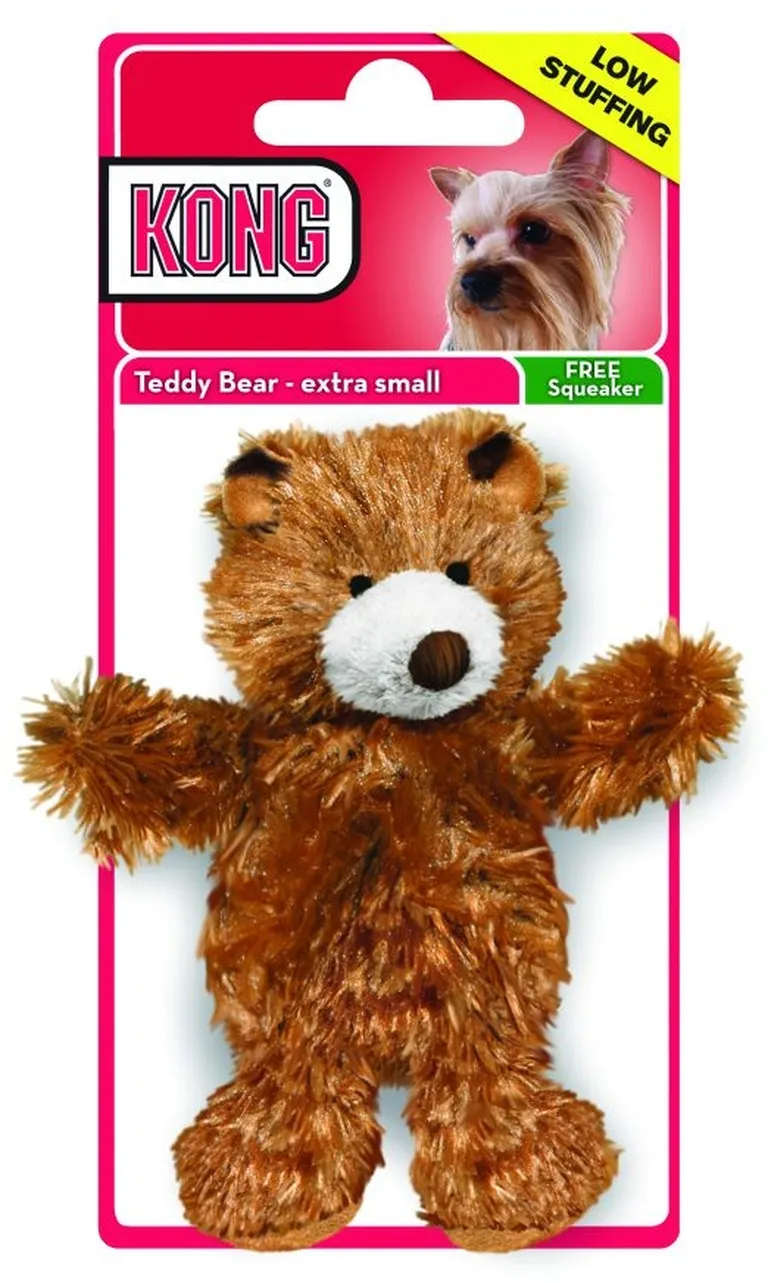KONG Teddy Bear Low Stuffing Squeaker Dog Toy Photo 1