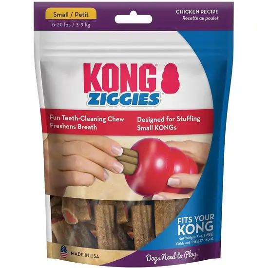 KONG Ziggies Chicken Recipe Teeth Cleaning Small Dog Treats Photo 1
