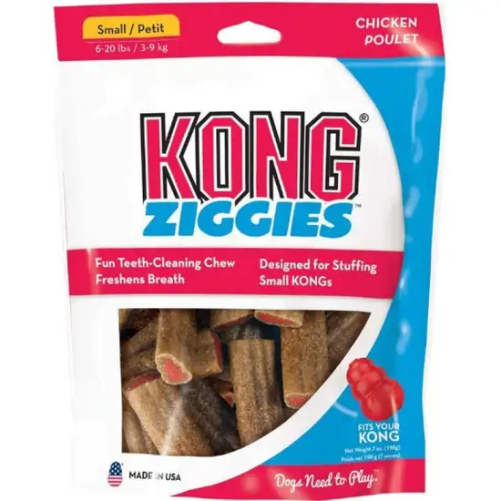 KONG Ziggies Chicken Recipe Teeth Cleaning Small Dog Treats Photo 1