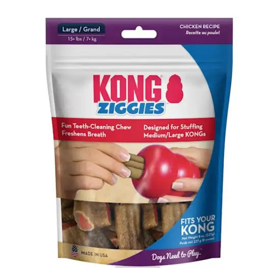 KONG Ziggies Dog Dental Chew Chicken Recipe Large Photo 1