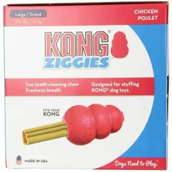 KONG Ziggies Dog Dental Chew Chicken Recipe Large Photo 1