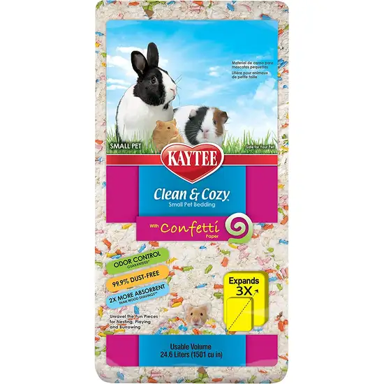 Kaytee Clean and Cozy with Confetti Paper Small Pet Bedding with Odor Control Photo 1