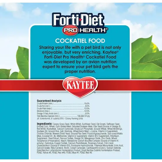 Kaytee Forti-Diet Pro Health Cockatiel Food Photo 3